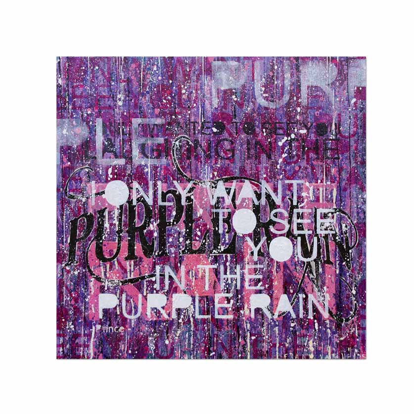  Purple rain     (Prince) H 61 x 61 cm